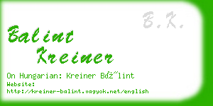 balint kreiner business card